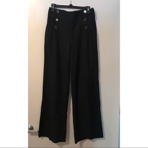 H&M Black High-Waisted Sailor Pants